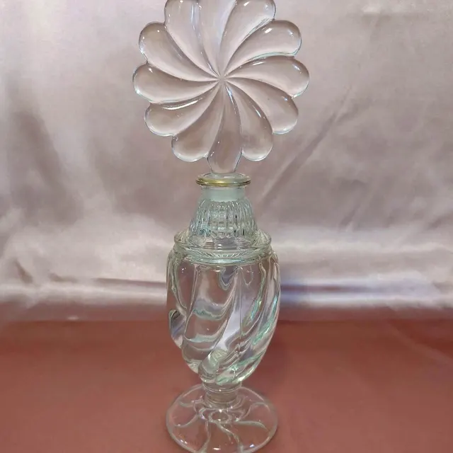 Antique Glass Perfume Bottle with Elegant Stopper
