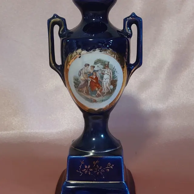 Antique Cobalt Blue Amphora Vase England