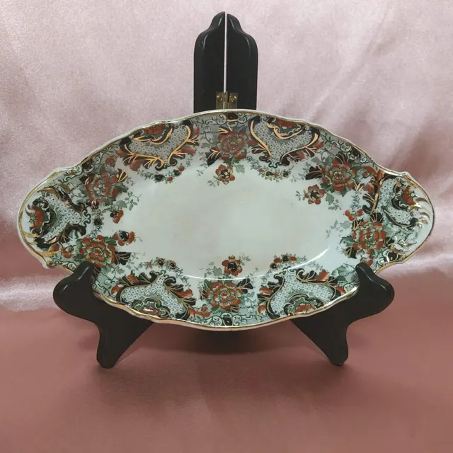 Antique English Oval Serving Dish LADYSMITH Floral