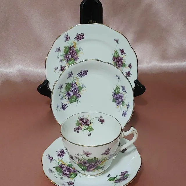 Vintage English Bone China Tea Set for One